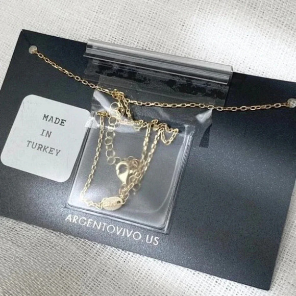 NEW ARGENTO VIVO CZ ENAMEL BLOCK INITIAL J NECKLACE - Picture 3 of 4